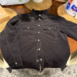 All Saints Black Lightweight corduroy Shirt Jacket